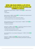 JOMC 486 MASS MEDIA LAW FINAL  UPDATED  ACTUAL Exam Questions and  CORRECT Answers