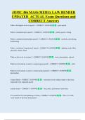 JOMC 486 MASS MEDIA LAW BENDER  UPDATED  ACTUAL Exam Questions and  CORRECT Answers 