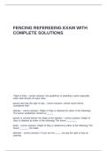 FENCING REFEREEING EXAM WITH COMPLETE SOLUTIONS
