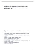 GENERAL FENCING RULES EXAM GRADED A&plus;