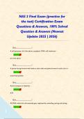 NAS 2 Final Exam &lpar;practice for the test&rpar; Certification Exam Questions & Answers&comma; 100&percnt; Solved Question & Answers &lpar;Newest Update 2025 &vert; 2026&rpar;       