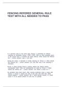 FENCING REFEREE GENERAL RULE TEST WITH ALL NEEDED TO PASS