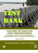 TEST BANK FOR HAZARD MITIGATION AND PREPAREDNESS&colon; AN INTRODUCTORY TEXT FOR EMERGENCY MANAGEMENT AND PLANNING PROFESSIONALS THIRD EDITION DYLAN SANDLER AND ANNA K&period; SCHWAB