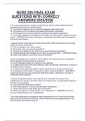 NURS 209 FINAL EXAM  QUESTIONS WITH CORRECT  ANSWERS 2025&sol;2026 