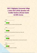 NAS 2 Brightpoint Community College &vert; Latest 2025 &vert;2026&rpar; Questions with Certified Solutions &vert;Already Graded A&vert;100&percnt; Correct&period;      