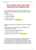 FNP PEDIATRIC EXAM TEST BANK  QUESTIONS AND ANSWERS 2025