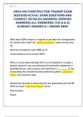 OSHA 500 CONSTRUCTION TRAINER EXAM  2025&sol;2026 ACTUAL EXAM QUESTIONS AND  CORRECT DETAILED ANSWERS &lpar;VERIFIED  ANSWERS&rpar; ALL ANSWERED &lbrace;120 Q & A&rcub;  ALREADY GRADED A&plus; &vert; BRAND NEW&excl; 