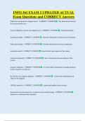 INFO 361 EXAM 2 UPDATED ACTUAL    Exam Questions and CORRECT Answers