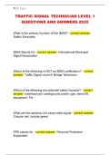 TRAFFIC SIGNAL TECHNICIAN LEVEL 1  QUESTIONS AND ANSWERS 2025 