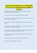 WGU D322 Introduction to IT UPDATED   ACTUAL Exam Questions and CORRECT  Answers 