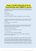 CompTIA Cloud&plus; CVO-004 Certification  Exam Objectives UPDATED ACTUAL  Exam Questions and CORRECT Answers