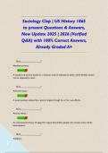 Sociology Clep &vert; US History 1865 to present Questions & Answers&comma; New Update 2025 &vert; 2026 &lpar;Verified Q&A&rpar; with 100&percnt; Correct Answers&comma; Already Graded A&plus;      