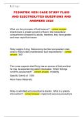 PEDIATRIC HESI CASE STUDY FLUID  AND ELECTROLYTES QUESTIONS AND  ANSWERS 2025