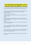 ANAT1019 Regional UPDATED ACTUAL  Exam Questions and CORRECT Answers 