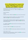 ANAT 1030&colon; Head&sol;Neck&colon; Nasal & Oral  Cavities UPDATED ACTUAL Exam  Questions and CORRECT Answers
