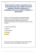 NUR378&sol; NUR 378&colon; EXAM 1 2025&sol;2026 ACTUAL  EXAM QUESTIONS AND CORRECT DETAILED  ANSWERS &lpar;VERIFIED ANSWERS&rpar; ALL  ANSWERED &lbrace;300 Q & A&rcub; ALREADY GRADED A&plus; &vert;  BRAND NEW&excl; 
