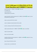 ANAT 1030 &lpar;part 1&rpar; UPDATED ACTUAL  Exam Questions and CORRECT Answers 