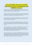 ANAT 1012&sol;1019&colon; Movement at the Hip  UPDATED ACTUAL Exam Questions and  CORRECT Answers
