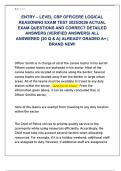 ENTRY &ndash; LEVEL CBP OFFICERE LOGICAL  REASONING EXAM TEST 2025&sol;2026 ACTUAL  EXAM QUESTIONS AND CORRECT DETAILED  ANSWERS &lpar;VERIFIED ANSWERS&rpar; ALL  ANSWERED &lbrace;20 Q & A&rcub; ALREADY GRADED A&plus; &vert;  BRAND NEW&excl;