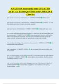 ANAT1019 neuro mid-sem UPDATED  ACTUAL Exam Questions and CORRECT  Answers