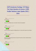 CLEP Introductory Sociology &vert; US History Test Guide Questions & Answers &lpar;100&percnt; Verified Solutions&rpar; Latest Update 2025 &vert; 2026&period;       