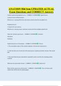 ANAT1019 Mid Sem UPDATED ACTUAL  Exam Questions and CORRECT Answers 