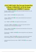ANAT 1053 Unit2&colon; The Nervous System-Part  1-Week 3 UPDATED  ACTUAL Exam  Questions and CORRECT Answers