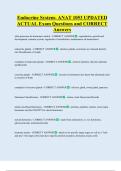 Endocrine System- ANAT 1053 UPDATED   ACTUAL Exam Questions and CORRECT  Answers