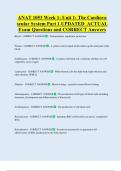 ANAT 1053 Week 1&colon; Unit 1&colon; The Cardiova  scular System Part 1 UPDATED  ACTUAL  Exam Questions and CORRECT Answers 
