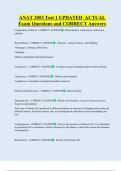 ANAT 1053 Test 1 UPDATED  ACTUAL  Exam Questions and CORRECT Answers 