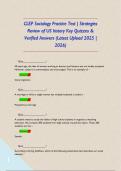 CLEP Sociology Practice Test &vert; Strategies Review of US history Key Quizzes & Verified Answers &lpar;Latest Upload 2025 &vert; 2026&rpar;      