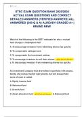 STSC EXAM QUESTION BANK 2025&sol;2026  ACTUAL EXAM QUESTIONS AND CORRECT  DETAILED ANSWERS &lpar;VERIFIED ANSWERS&rpar; ALL  ANSWERED &lbrace;300 Q & A&rcub; ALREADY GRADED A&plus; &vert;  BRAND NEW&excl;
