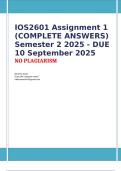 IOS2601 Assignment 1 (COMPLETE ANSWERS) Semester 2 2025 - DUE 10 September 2025