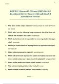Anatomy and Physiology II &ndash; D313 &lpar;WGU&rpar; 2025&ndash;2026 &vert; Complete Exam Questions & Correct Answers