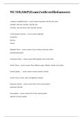 NU 110 &lpar;A&P&rpar; Exam 2 with verified answers