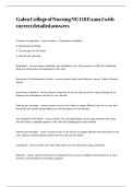 Galen College of Nursing NU110 Exam 2 with correct detailed answers