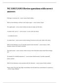 NU 110 EXAM 1 Review questions with correct answers&period;