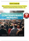 TEST BANK  Ethics and Issues in Contemporary Nursing 3 rd Edition  by Margaret A&period; Burkhardt&comma; Nancy Walton&comma; All Chapters 1 - 20