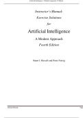 SOLUTIONS & INSTRUCTOR MANUAL Artificial Intelligence&colon; A Modern Approach&comma; 4th Edition by Peter Norvig and Stuart Russell&comma; Chapters 1 &ndash; 28