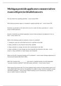 Michigan pesticide applicators commercial test exam with precise detailed answers