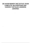 AIC EXAM NEWEST 2025 ACTUAL EXAM COMPLETE 300 QUESTIONS AND CORRECT DETAILED ANSWERS  VERIFIED