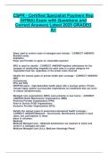 CSPR - Certified Specialist Payment Rep &lpar;HFMA&rpar; Exam with Questions and Correct Answers Latest 2025-2026 GRADED A&plus;