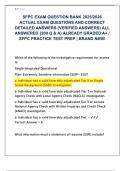 SFPC EXAM QUESTION BANK 2025&sol;2026  ACTUAL EXAM QUESTIONS AND CORRECT  DETAILED ANSWERS &lpar;VERIFIED ANSWERS&rpar; ALL  ANSWERED &lbrace;200 Q & A&rcub; ALREADY GRADED A&plus; &sol;  SFPC PRACTICE TEST PREP &vert; BRAND NEW&excl; 