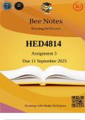 HED4814 Assignment 3 2025 &lpar;Comprehensive Answers&rpar; Due 11 September 2025