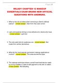 MILADY CHAPTER 12 MAKEUP  ESSENTIALS EXAM BRAND NEW OFFICIAL  QUESTIONS WITH ANSWERS&period; 