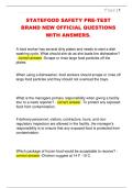 STATEFOOD SAFETY PRE-TEST  BRAND NEW OFFICIAL QUESTIONS  WITH ANSWERS&period; 