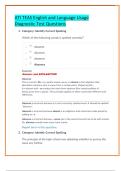 ATI TEAS English and Language Usage  Diagnostic Test Questions 