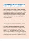 AWHONN Advanced FHM Course Exam Question and Answers