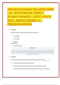 TEAS Science Practice Test LATEST EXAM  &vert; All  QUESTIONS AND CORRECT  DETAILED ANSWERS &vert; LATEST UPDATE  2024 &vert; ALREADY GRADED A&plus; &vert;  PROFESSOR VERIFIED