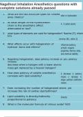 Nagelhout Inhalation Anesthetics questions with complete solutions already passed